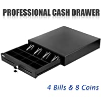 Cajón del Dinero con 4 Billetes y 8 Monedas con RJ11 Cable para Impresora de Recibo POS